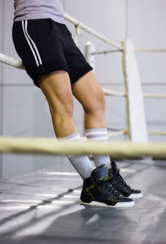 Female Boxer Legs The Ring Stock Photo - Download Image Now - Active ...