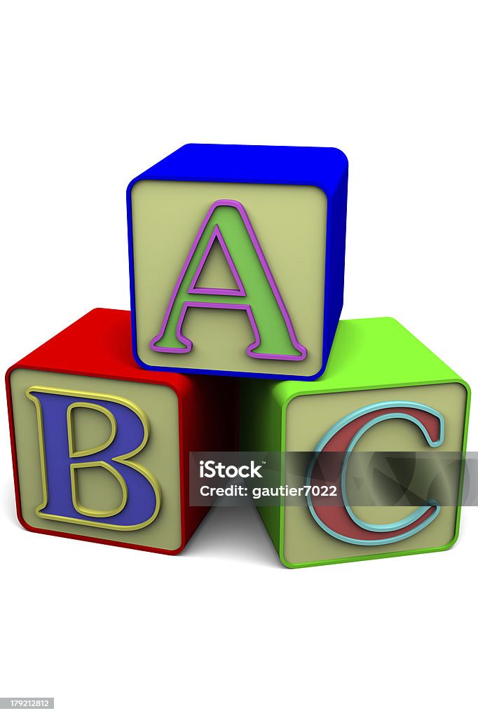 Gioco di blocchi di abc - Foto stock royalty-free di A forma di blocco