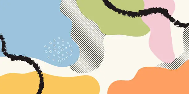 Vector illustration of Modern liquid pastel multicolours background design