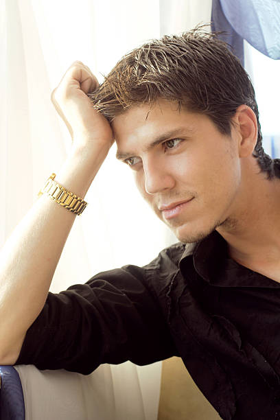 istock Young Handsome man thinking, indoors portrait 179212917