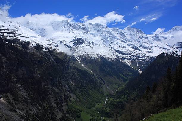 alpes suizos - switzerland interlaken schreckhorn mountain fotografías e imágenes de stock