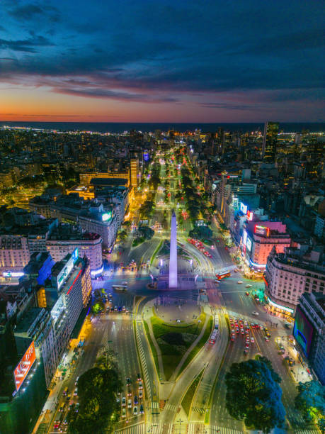 Obelisk in Buenos Aires and traffic