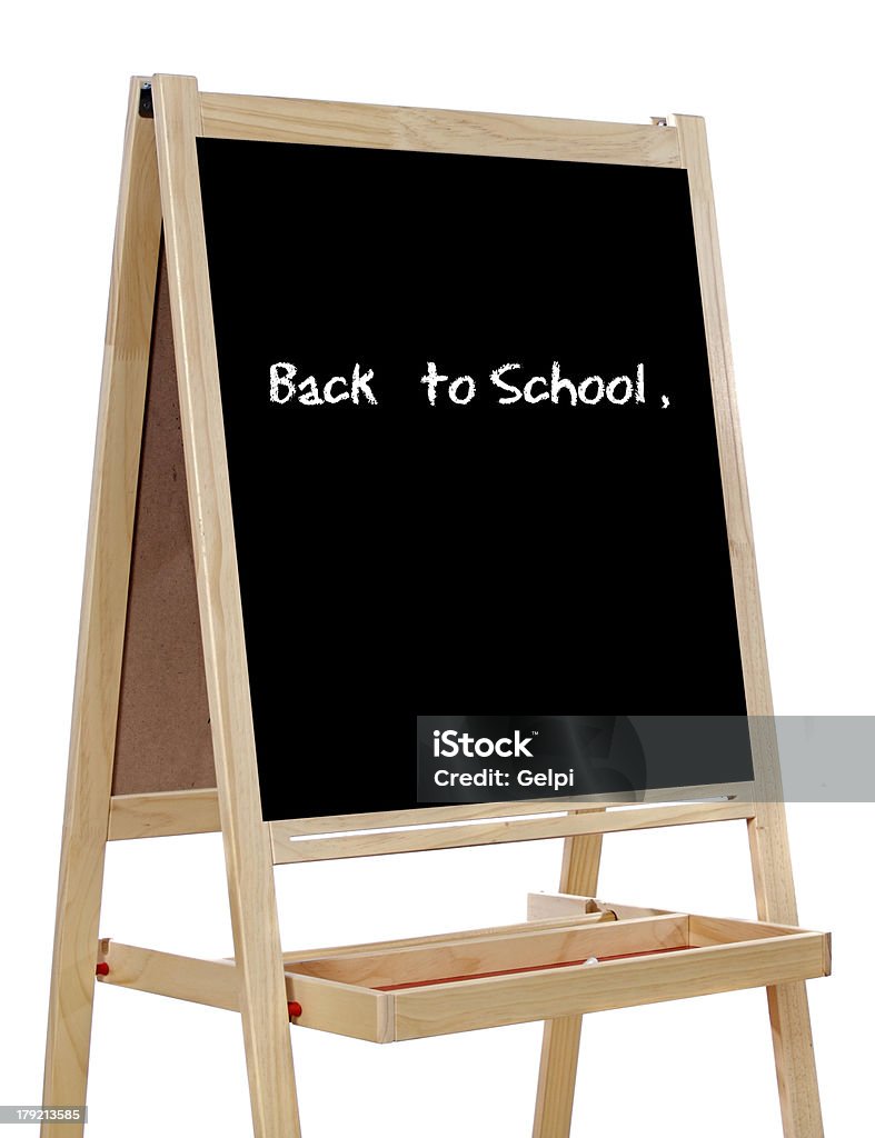 Ardesia scritto con le parole: Torna a scuola - Foto stock royalty-free di Ardesia