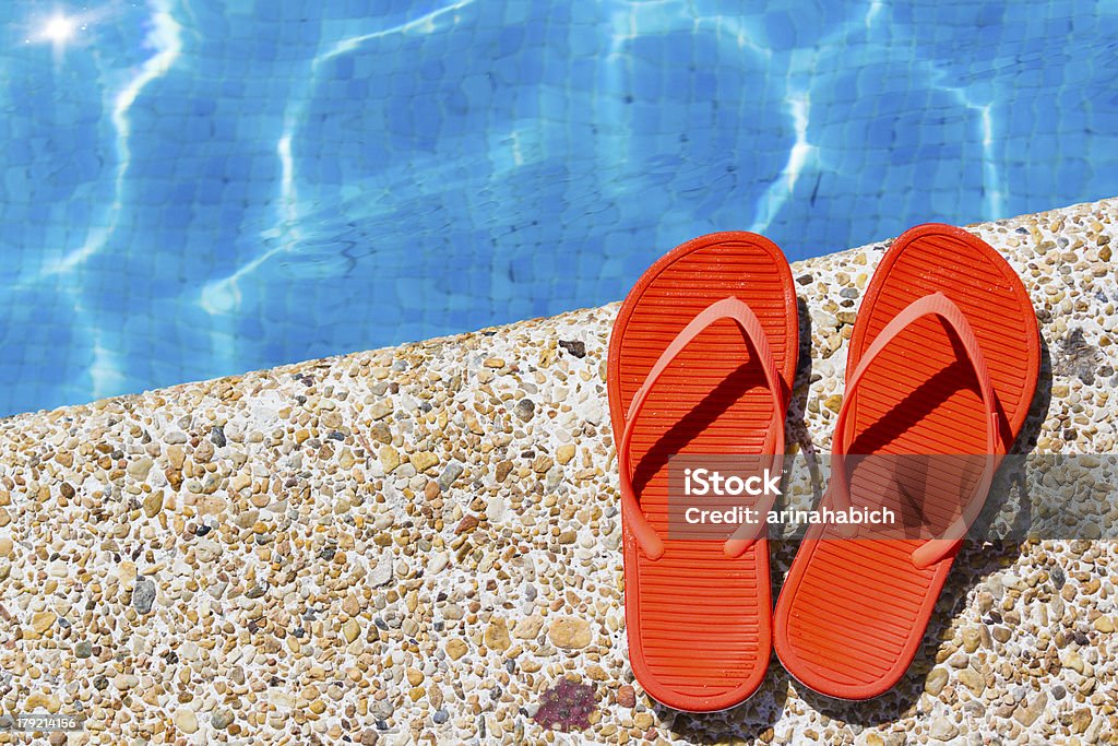Swimming pool Swimming pool at the vacation resort in Mexico. Flip-Flop Stock Photo