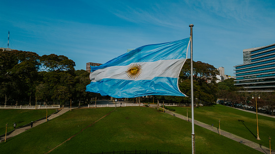 Argentina flag in the wind