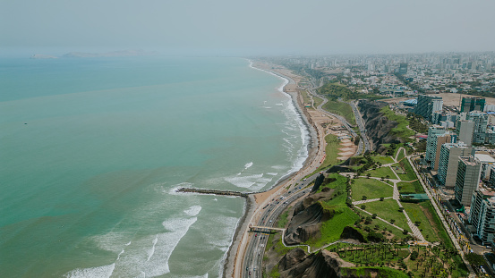 Seaside of the city of Lima in Peru