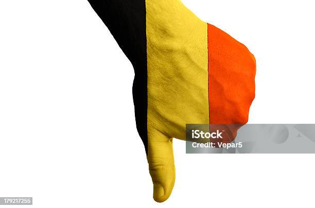 Belgien Nationalflagge Daumen Nach Unten Geste Für Fehler Stockfoto und mehr Bilder von Belgien