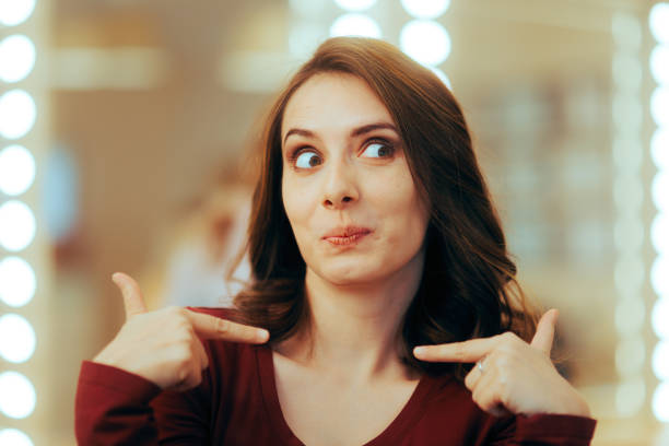 istock Funny Selfish and Presumptuous Woman Pointing to herself 1792174804
