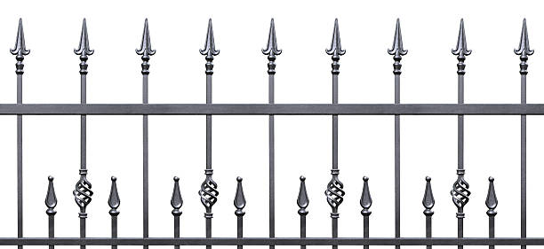 istock Forged decorative fence isolated horizontal panorama 179217748