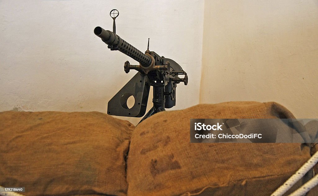 barrel of a gun threatening used during the war Angung Rai Museum of Art Stock Photo