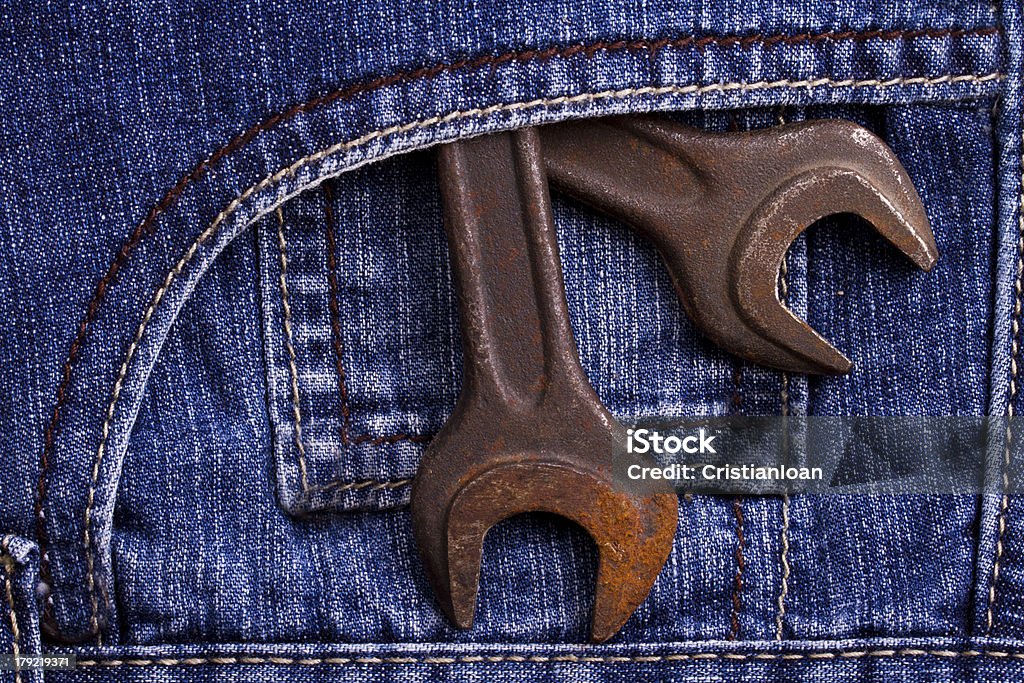 Blue jeans avec poche à Clé cruciforme - Photo de Acier libre de droits