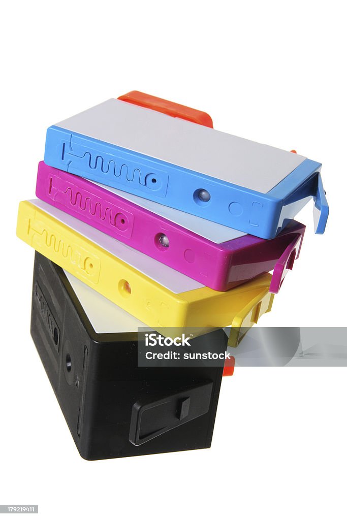 Ink Cartridges Ink Cartridges on White Background Inkjet Cartridge Stock Photo