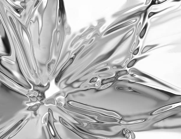 liquid silver crumpled sheet of silver close-up - an abstract industrial backgroundlight liquid silver closeup as a background mercury metal stock illustrations