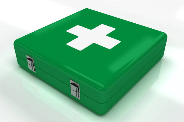 briefcase, first aid stock photo