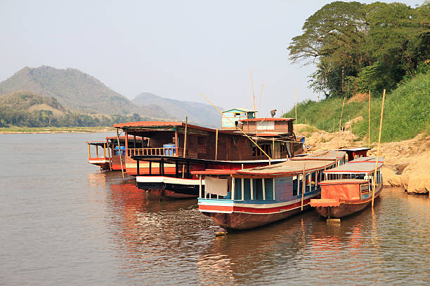 istock laotian slow boats in Luang Prabang 179220607