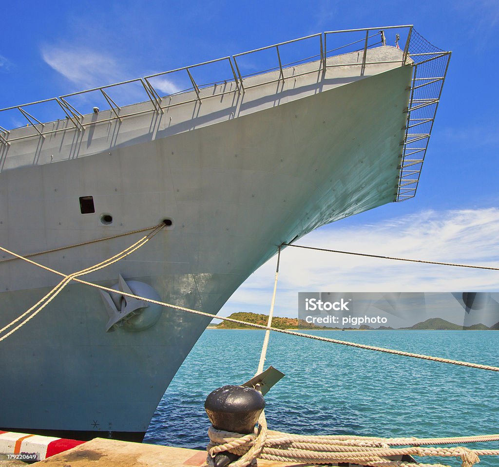 Aircraft carrier and battleship Security Guard Stock Photo