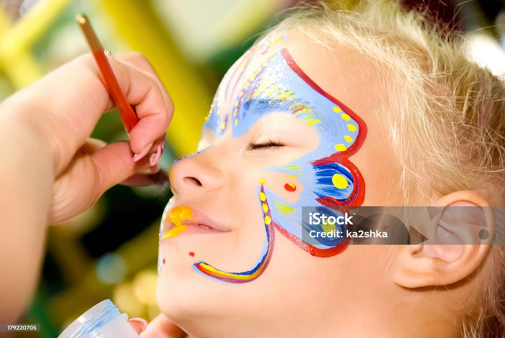Pittura facciale - Foto stock royalty-free di Bambino