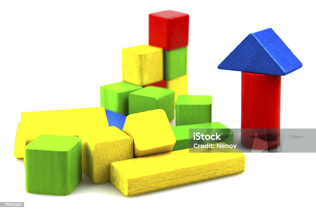 Blocchi di edificio in legno - Foto stock royalty-free di A forma di blocco