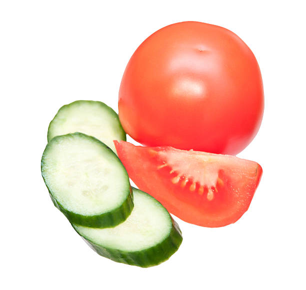 istock Tomatoes and cucumbers, isolated on white background 179221446