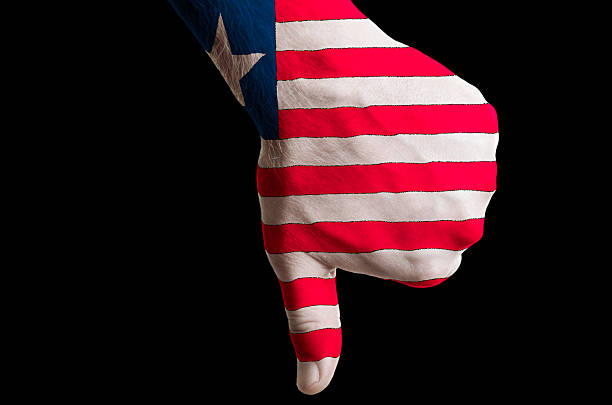 istock liberia national flag thumbs down gesture for failure 179222386