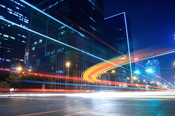 istock light trails on the street 179223344
