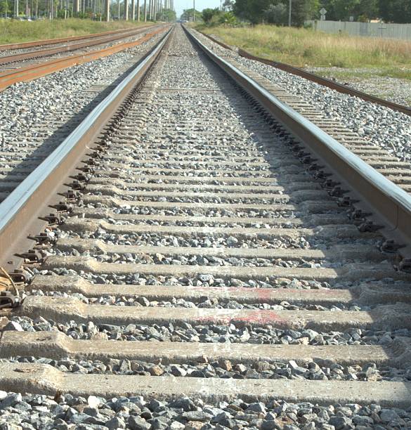 Railroad tracks stock photo