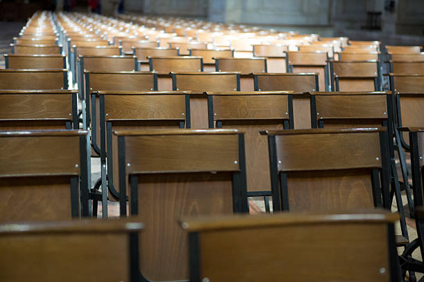 istock Row of chairs in a church 179223652