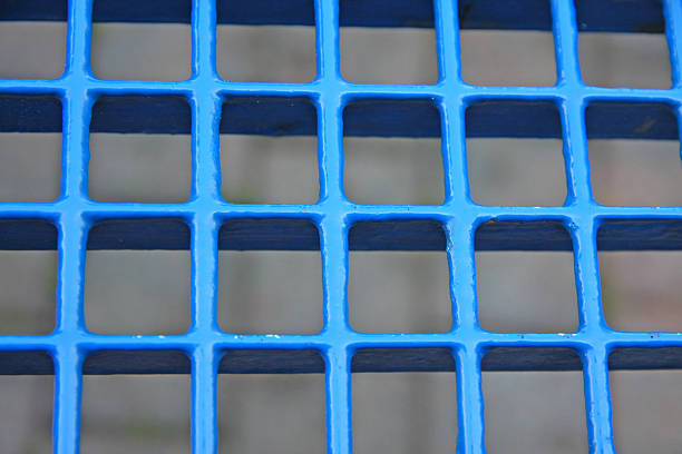 regular blue grid background in very heavy metal