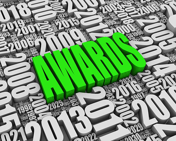 istock The yearly annual awards poster in green and white 179224071