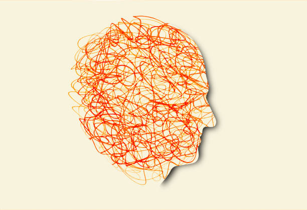 istock Scribbled Lines Over Silhouette Of Man's Face 1792253479