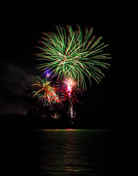 istock Colorful Fireworks over Lake 179225997
