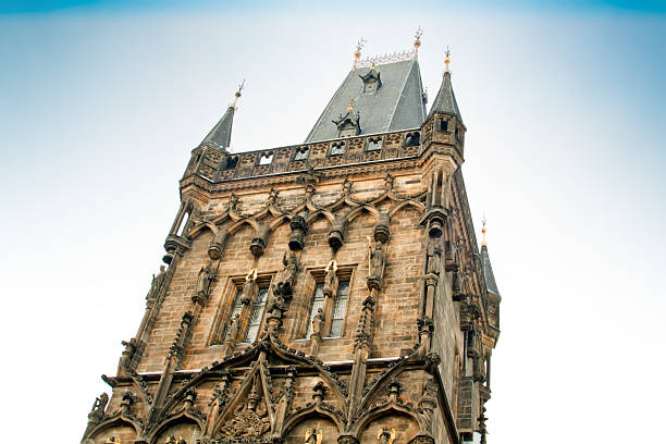 Famous Powder Gate in Prague, Czech Republic