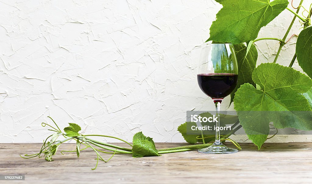 Glas mit Rotwein - Lizenzfrei Alkoholisches Getränk Stock-Foto