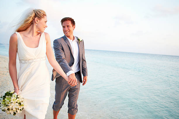 istock Bride And Groom Getting Married In Beach Ceremony 179227637