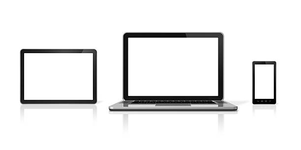 istock A laptop smart phone and a tablet all with white screens 179227638
