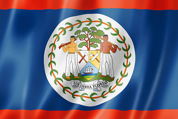 белиз флаг - flag of belize стоковые фото и изображения