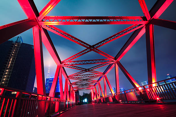 istock Steel structure bridge close-up at night landscape 179227662