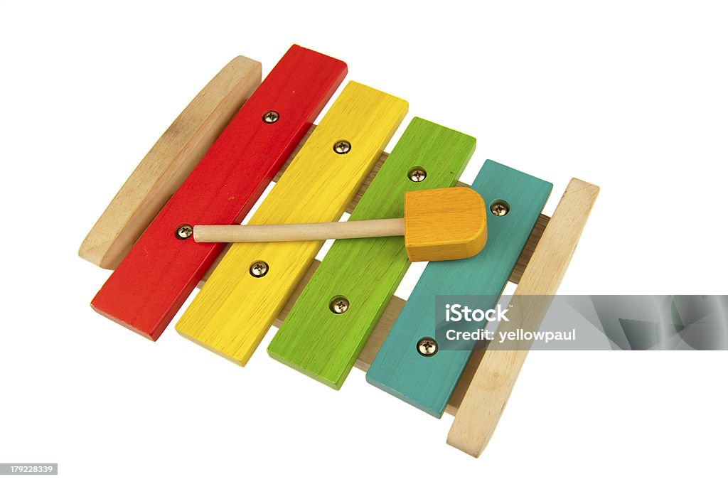 Enfants xylophone isolé sur blanc - Photo de Bébé libre de droits