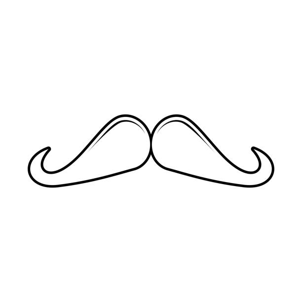 vektor ikon kumis - barbershop australia ilustrasi stok
