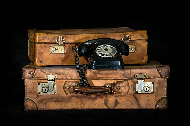 vintage suitcase stock photo
