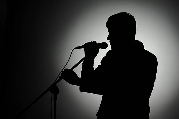 istock Silhouette of pop singer and presenter. 179230788