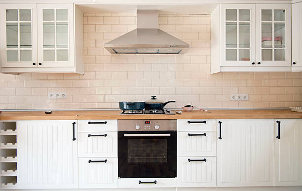 istock A modern kitchen with white units and wooden surface 179231438