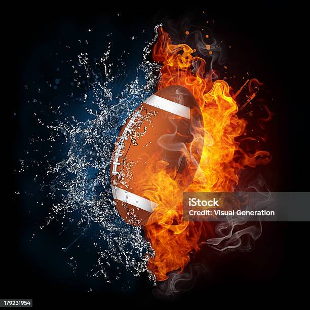 Footballball Stockfoto und mehr Bilder von Amerikanischer Football - Amerikanischer Football, Football - Spielball, Flamme