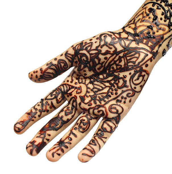 henna tattoo - wedding indian culture pakistan henna tattoo stock-fotos und bilder