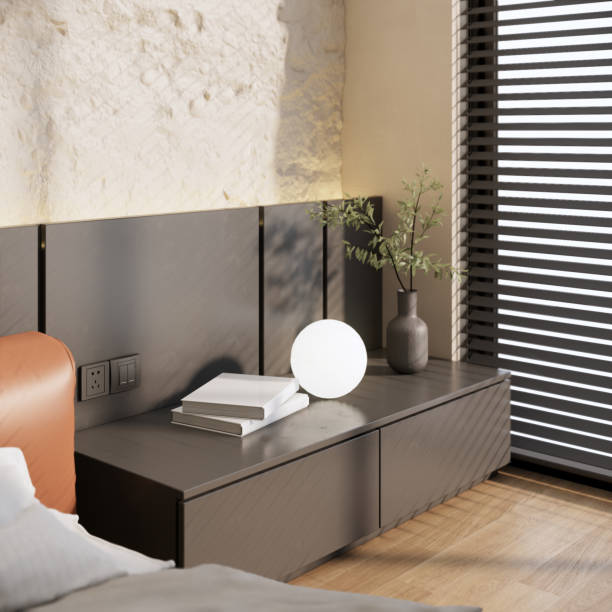 istock 3d rendering modern interior design and decoration bedroom bedside shelf. 1792330421