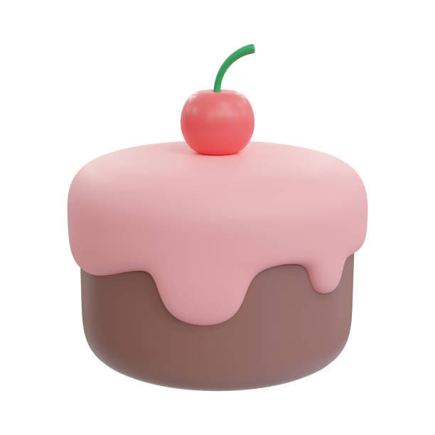 istock 3d rendering A cute chocolate small cake with strawberry cream and a cherry on top 1792330668