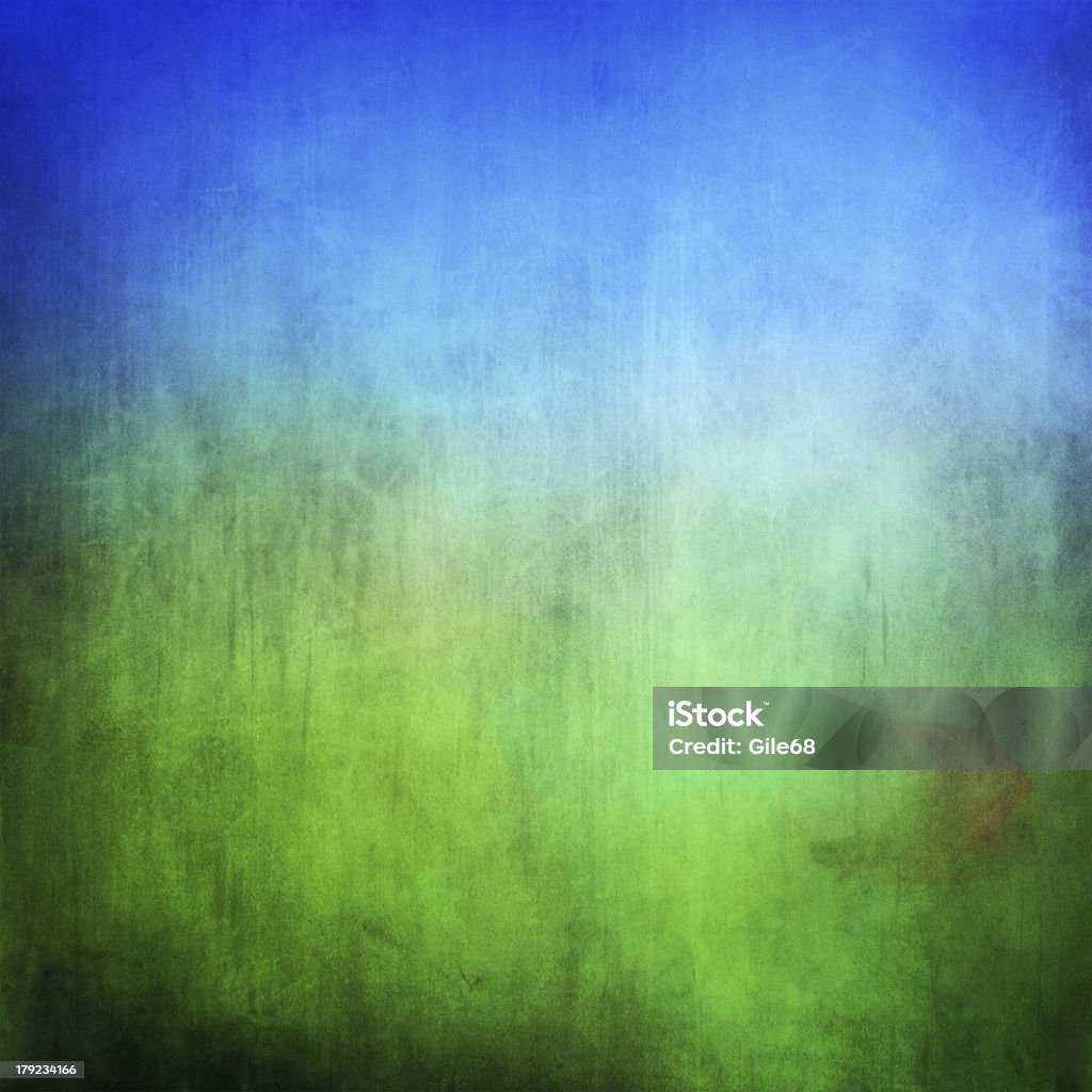 Grunge campo verde y azul cielo - Foto de stock de Abstracto libre de derechos