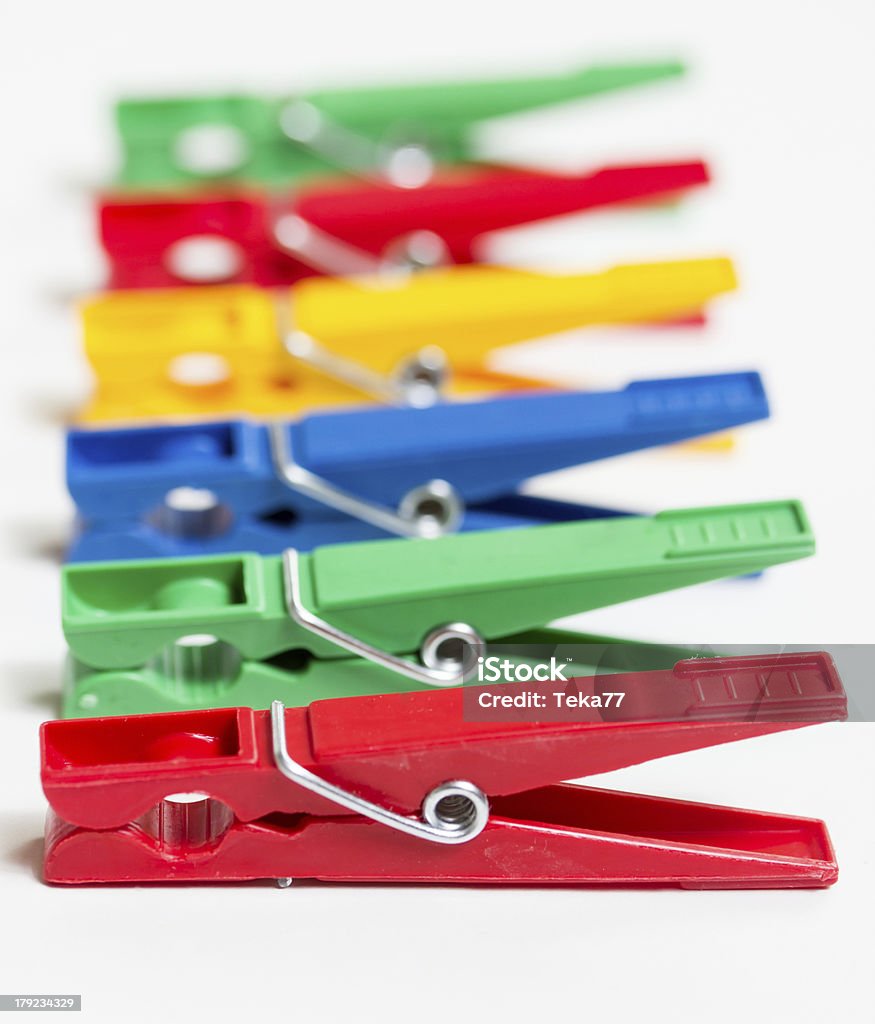 Kolorowe clothespins - Zbiór zdjęć royalty-free (Bez ludzi)