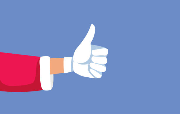istock Santa Hand Making Thumbs up Gesture Vector Cartoon illustration 1792344203