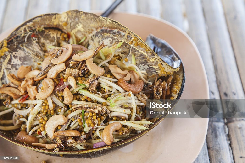 Horseshoe Fish Spicy Salad Horseshoe Fish Spicy Salad on dish Animal Stock Photo